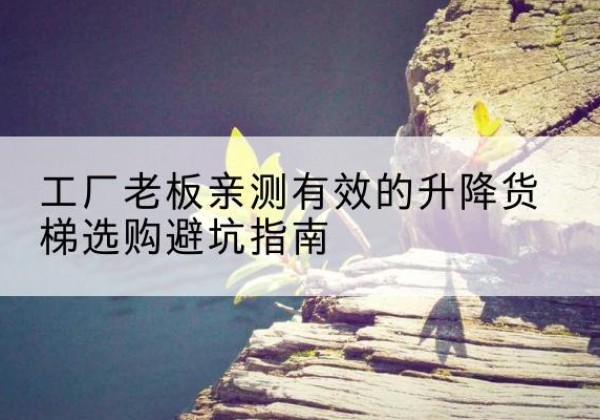 白玉升降货梯怎么选-工厂老板亲测有效的升降货梯选购避坑指南